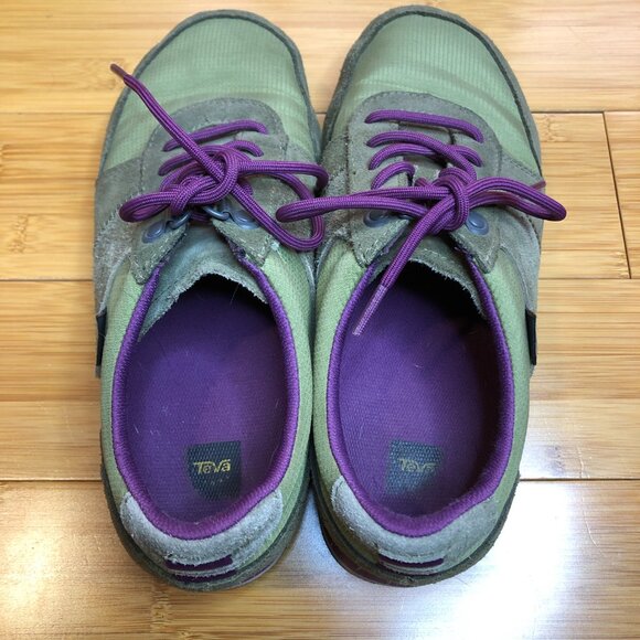 Teva Women's 84's Highside Vintage Style Size 9 Shoes Olive Green Purple Trail - Picture 9 of 10